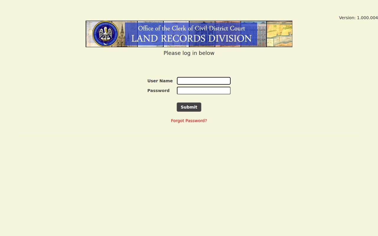 Orleans Civil Clerk mortgage and conveyance index for previous residents research
