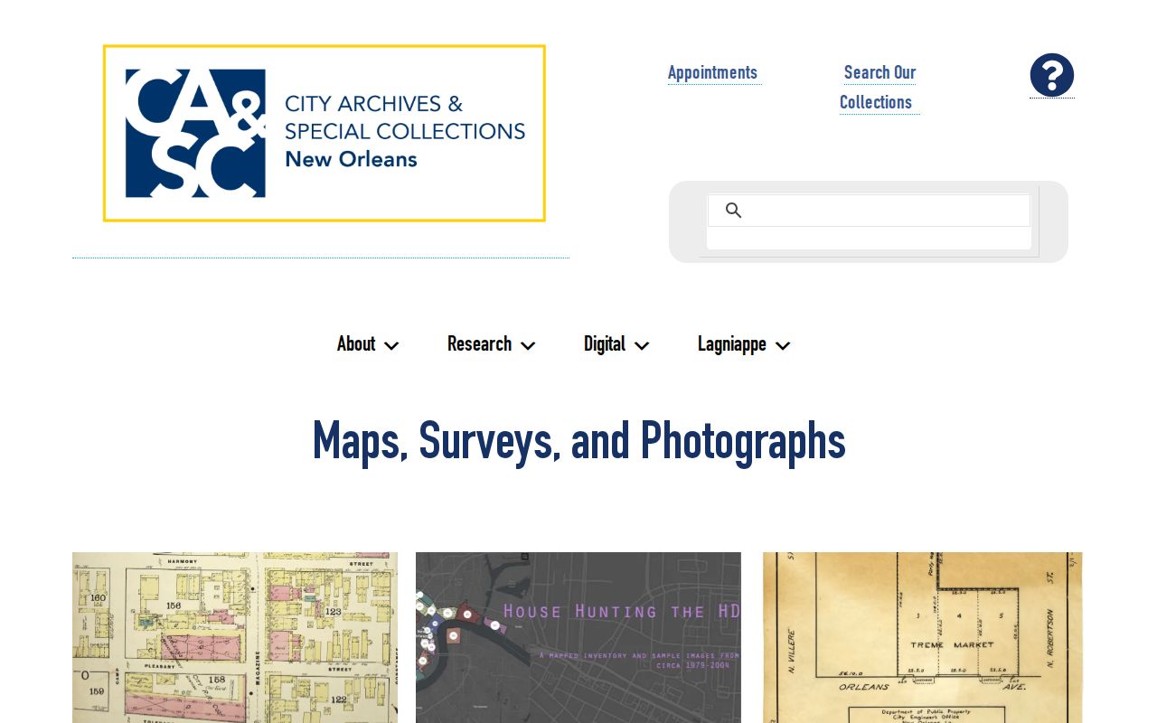 New Orleans City Archives property maps surveys and photographs guide