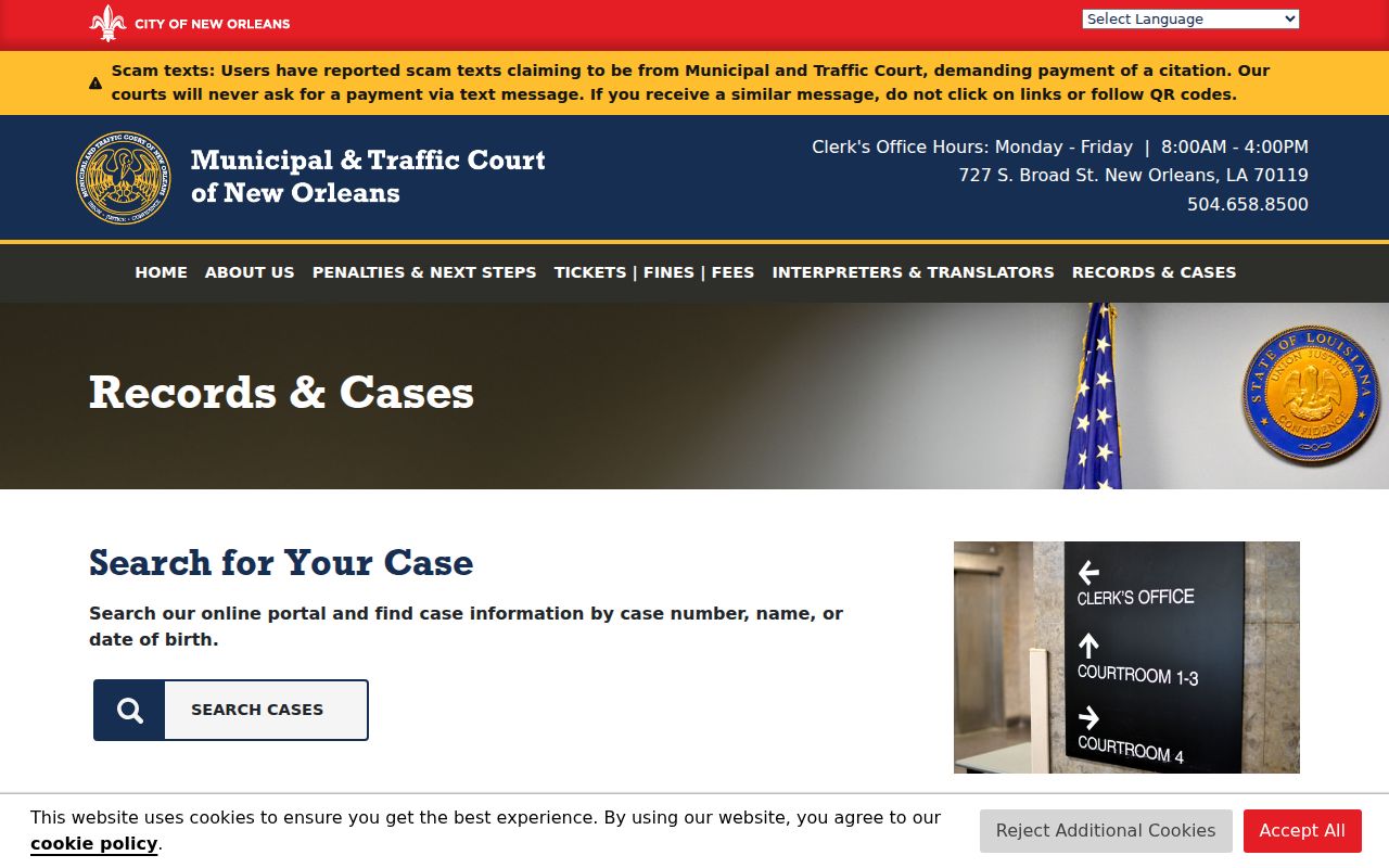 Orleans Parish resident lookup municipal court records